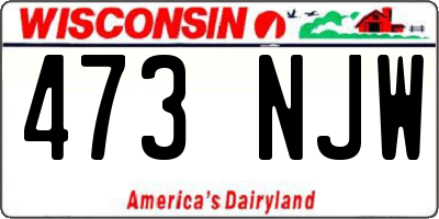 WI license plate 473NJW