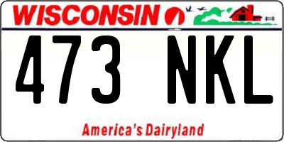 WI license plate 473NKL