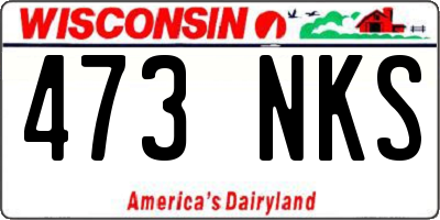 WI license plate 473NKS