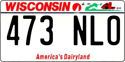 WI license plate 473NLO