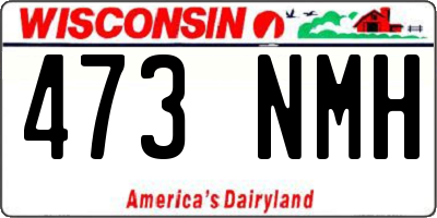 WI license plate 473NMH