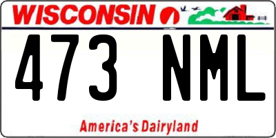 WI license plate 473NML