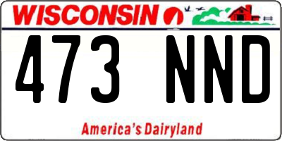 WI license plate 473NND