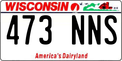 WI license plate 473NNS