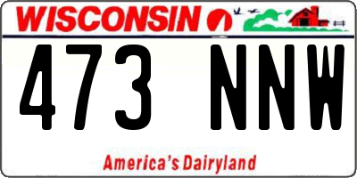 WI license plate 473NNW