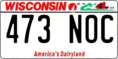 WI license plate 473NOC