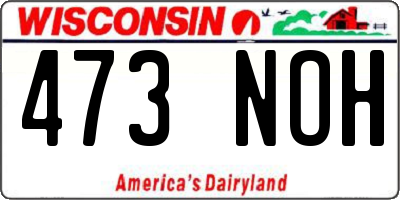 WI license plate 473NOH
