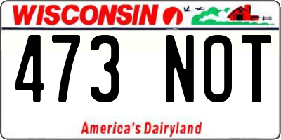 WI license plate 473NOT