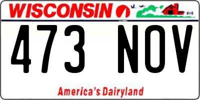 WI license plate 473NOV