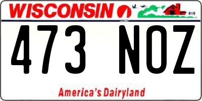 WI license plate 473NOZ