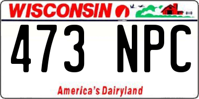 WI license plate 473NPC