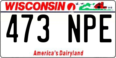 WI license plate 473NPE