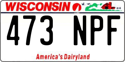 WI license plate 473NPF