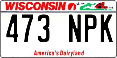 WI license plate 473NPK