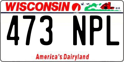 WI license plate 473NPL