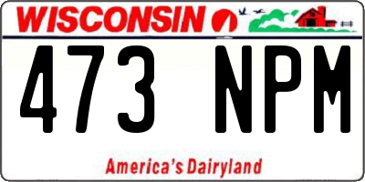 WI license plate 473NPM