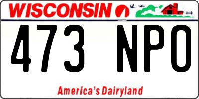 WI license plate 473NPO
