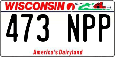 WI license plate 473NPP
