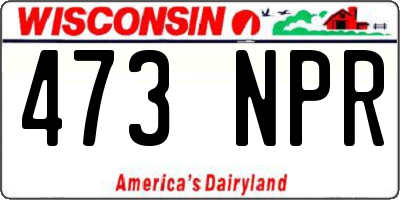 WI license plate 473NPR