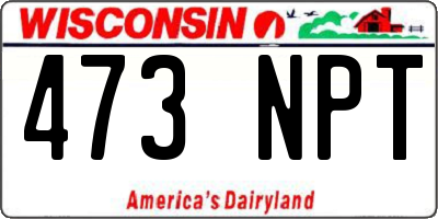 WI license plate 473NPT