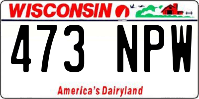 WI license plate 473NPW
