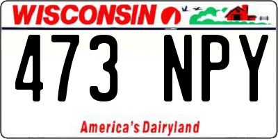 WI license plate 473NPY