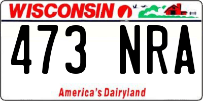 WI license plate 473NRA