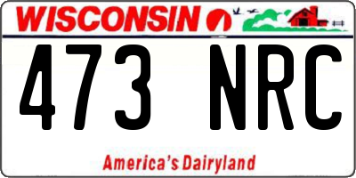 WI license plate 473NRC