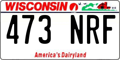 WI license plate 473NRF