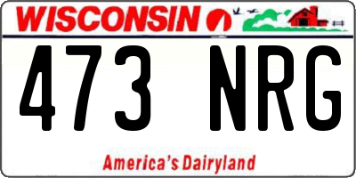 WI license plate 473NRG