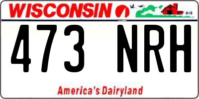 WI license plate 473NRH
