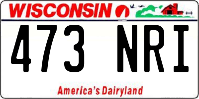 WI license plate 473NRI