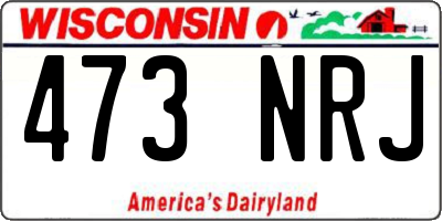 WI license plate 473NRJ