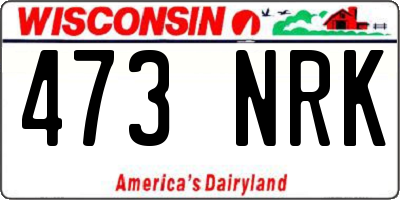 WI license plate 473NRK