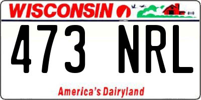 WI license plate 473NRL