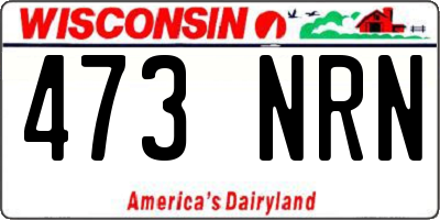 WI license plate 473NRN