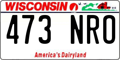 WI license plate 473NRO