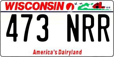 WI license plate 473NRR