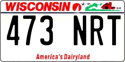 WI license plate 473NRT