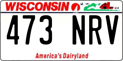 WI license plate 473NRV