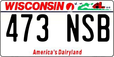 WI license plate 473NSB