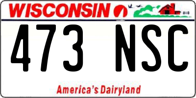 WI license plate 473NSC