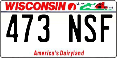 WI license plate 473NSF