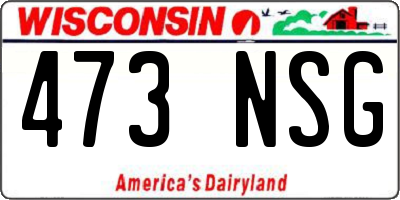 WI license plate 473NSG