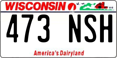 WI license plate 473NSH