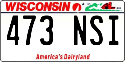 WI license plate 473NSI