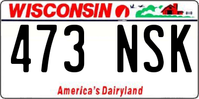 WI license plate 473NSK