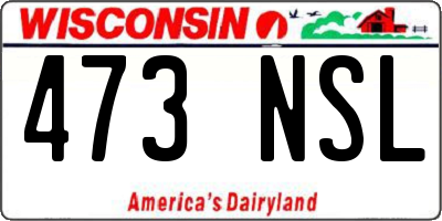 WI license plate 473NSL