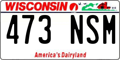 WI license plate 473NSM
