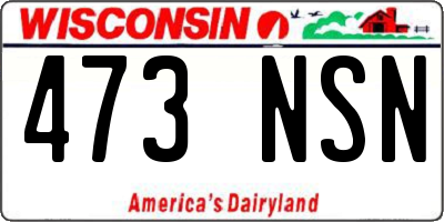 WI license plate 473NSN